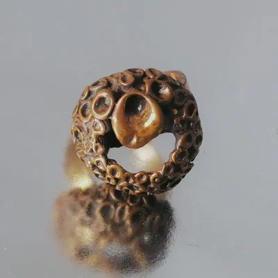 Fingerring, bronze, Vintage Hannu Ikonen justerbar, Vintage justerbar ring i bronze fra 1970erne, af