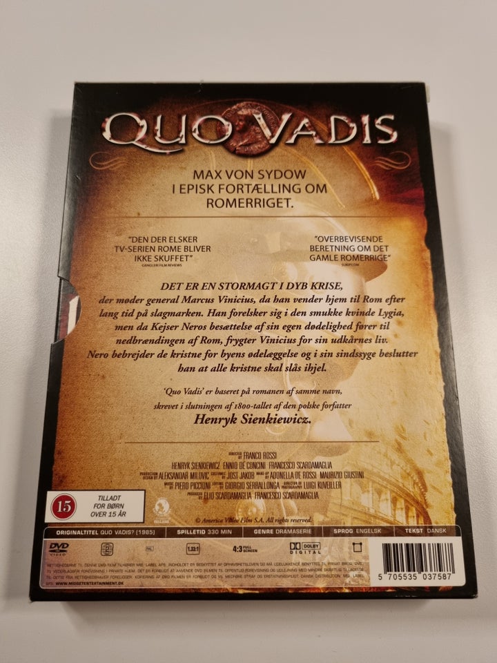 Quo Vadis, DVD, drama