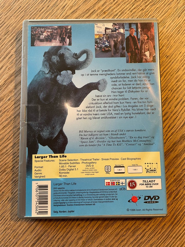 Larger Than Life - Mig og min Elefant, DVD, komedie