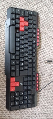 Tastatur, Kdi, Kdi gaming keyboard, God, Helt nyt keyboard med røde knapper mangler en knap