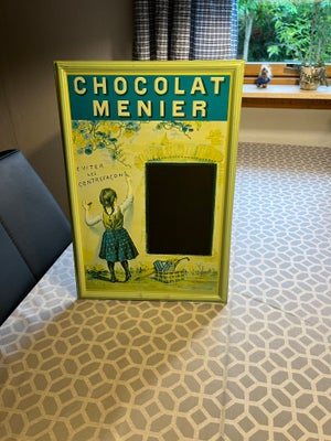 Skilte, Reklameskilt, Chocolat Menier fra Nestlé 2002. 28x40 cm.