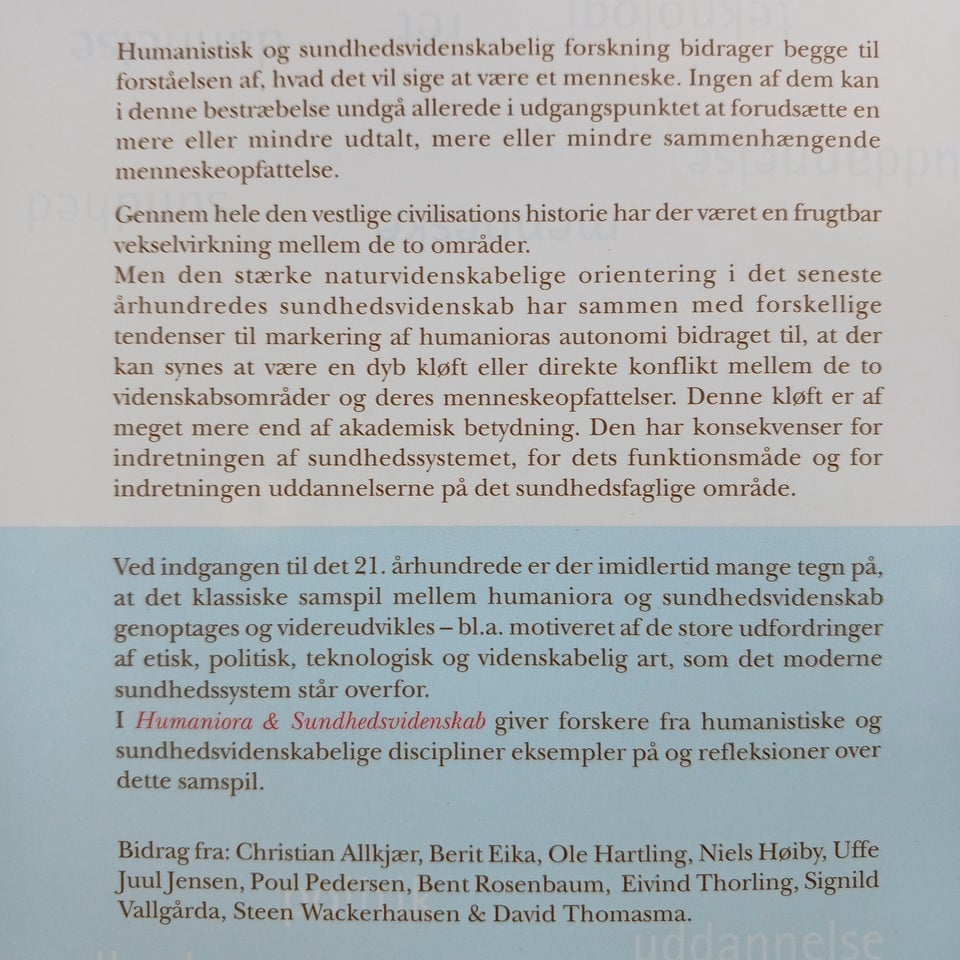 HUMANIORA & SUNDHEDSVIDENSKAB, Jensen, Uffe Juul m.fl.