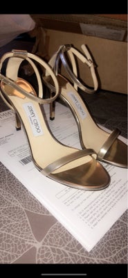 Sandaler, str. 37,5, Jimmy choo, Rigtig fine guld Jimmy choo sandaler med 8,5 cm hæl. 
Købt online p