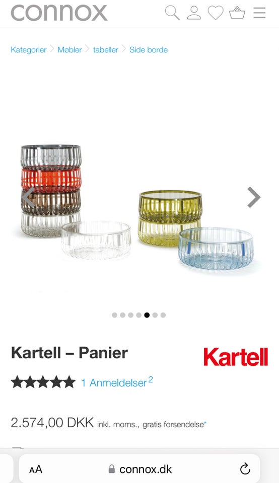 Sofabord, Kartell Panier, andet materiale