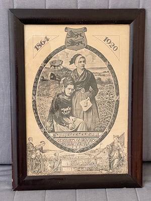 Plakat, Tormer, motiv: Genforeningen i 1920, b: 44 h: 59,5, En godt 100 år gammel plakat i en maghon