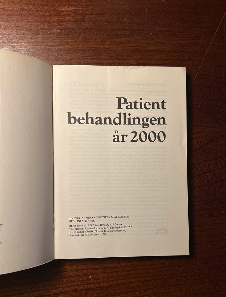 Patientbehandlingen år 2000, emne: anden kategori