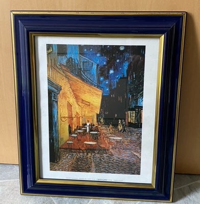 Kunst Print inkl. Ramme, motiv: Vincent Van Gogh Terrazza del caffè, Rammens mål: 32,8 cm x 38,5 cm.