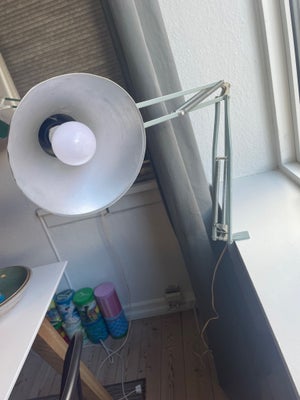 Arbejdslampe, Retro HCF arkitektlampe fra 70’erne., Flot og handy arkitektlampe i pastelblå/grå farv