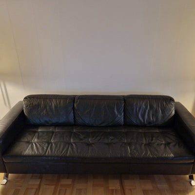 Sofa, læder, 3 pers., Købt i ilva i sin tid. 225 cm lang, 86 cm dyb og siddehøjde 42 cm. Er gået op 