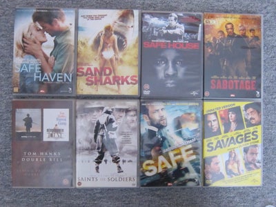 S, DVD, andet, blandede genre, Originale med danske undertekster.

Safe haven
Sand sharks
Safe house