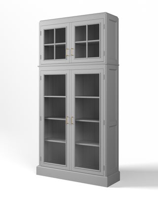 Vitrineskab, Virkeligt elegant og stilfuldt 4-dørs bog- og vitrineskab H240 x B120 cm.

Passer perfe