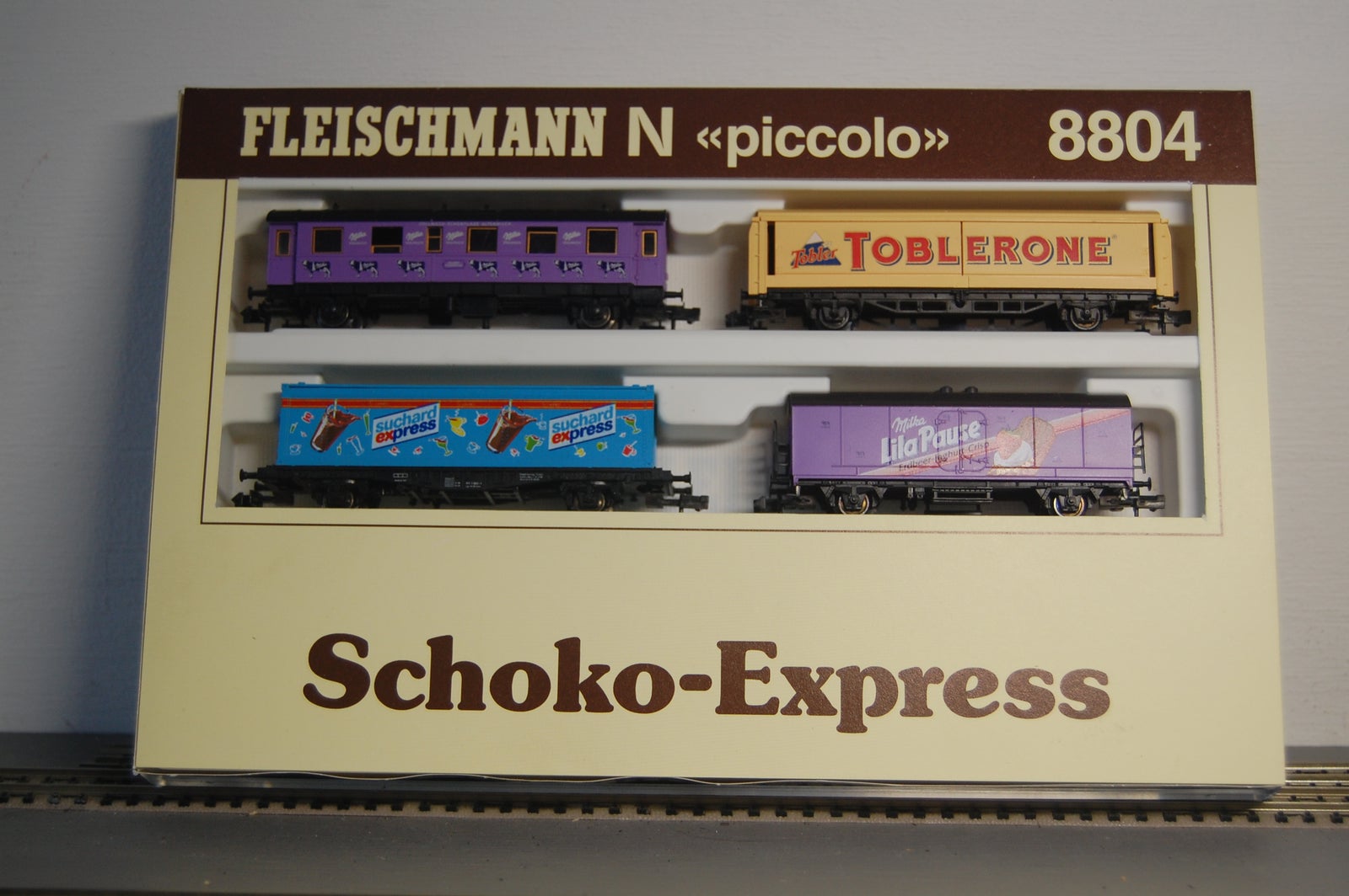 Modeltog, Fleischmann 8804 vogn sæt Schoko-Express, skala N – dba 