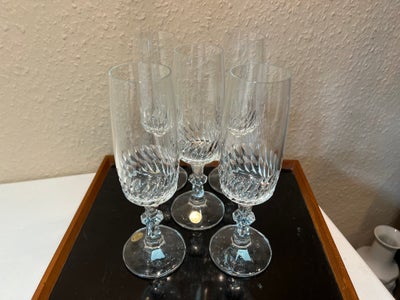 Glas, Vintage champagnefløjter krystal, Schott Zwiesel, FLOTTE champagnefløjter i krystalglas fra Sc
