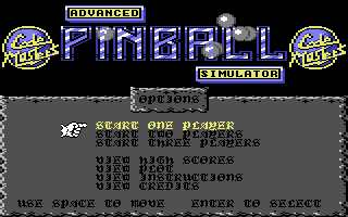 Advanced Pinball Simulator, Commodore 64 & C128