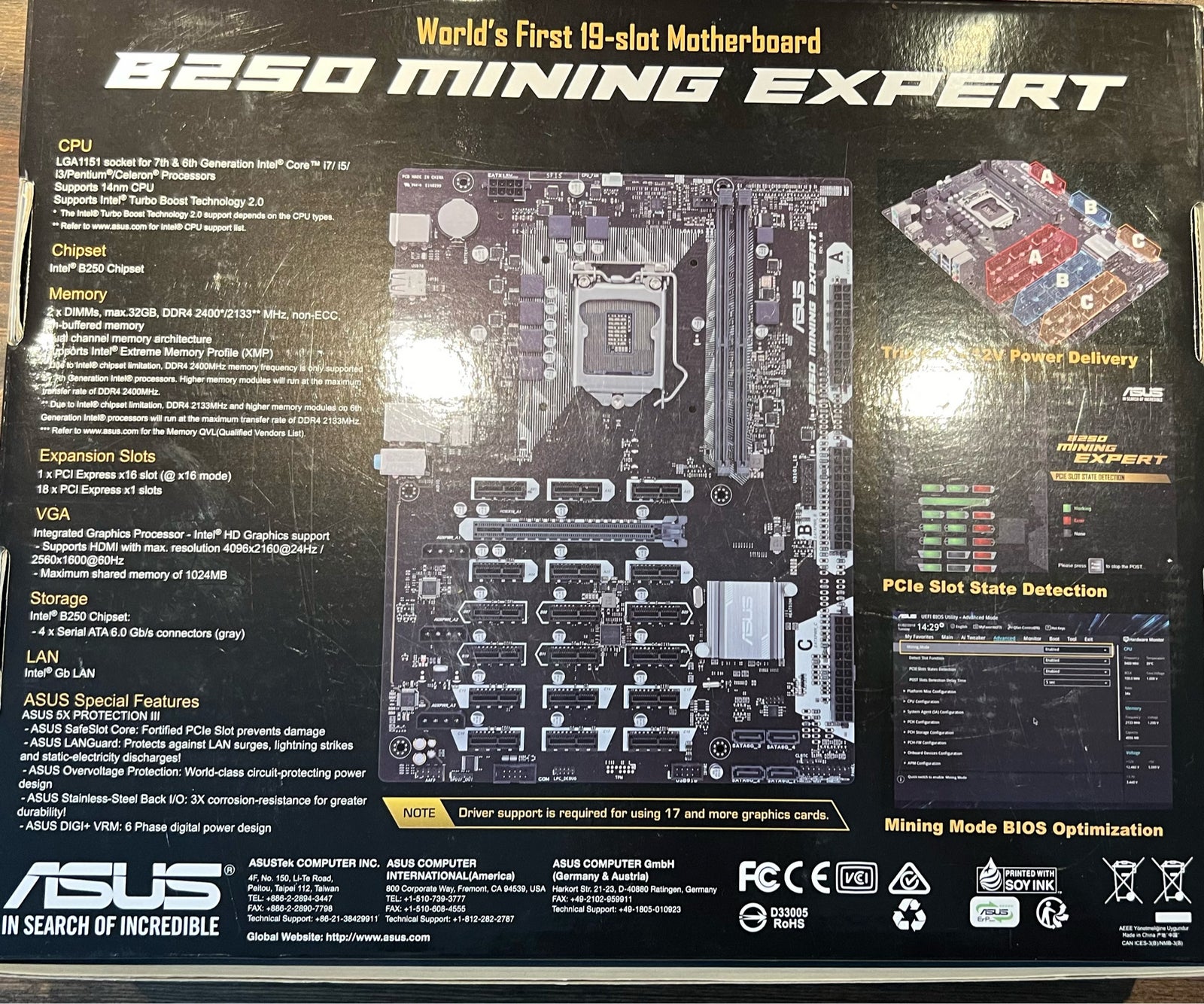 Motherboard - mining, Asus, B250 mining expert