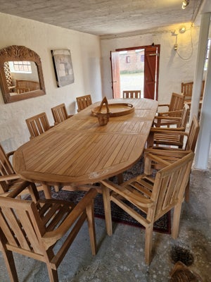 Havemøbelsæt, Korskilde, Teaktræ, Nyt lækkert og meget robust sæt. 
Bordet er 120x300 cm med begge p