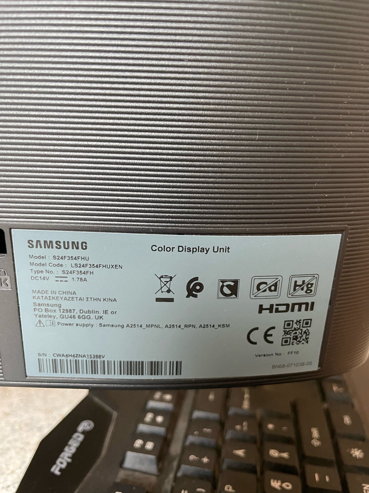 Samsung, S24F354FHU, 01 tommer