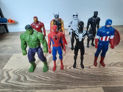 Andet legetøj, Action figur, BR, Hulk, Ironmann, Black panter, spidermann alm og sort, Thor, Star wa