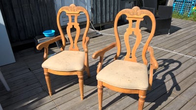 Spisebordsstol, bøg, To kvalitetsstole i stærk træsort, bøgetræ?, med rigtig god siddekomfort med be