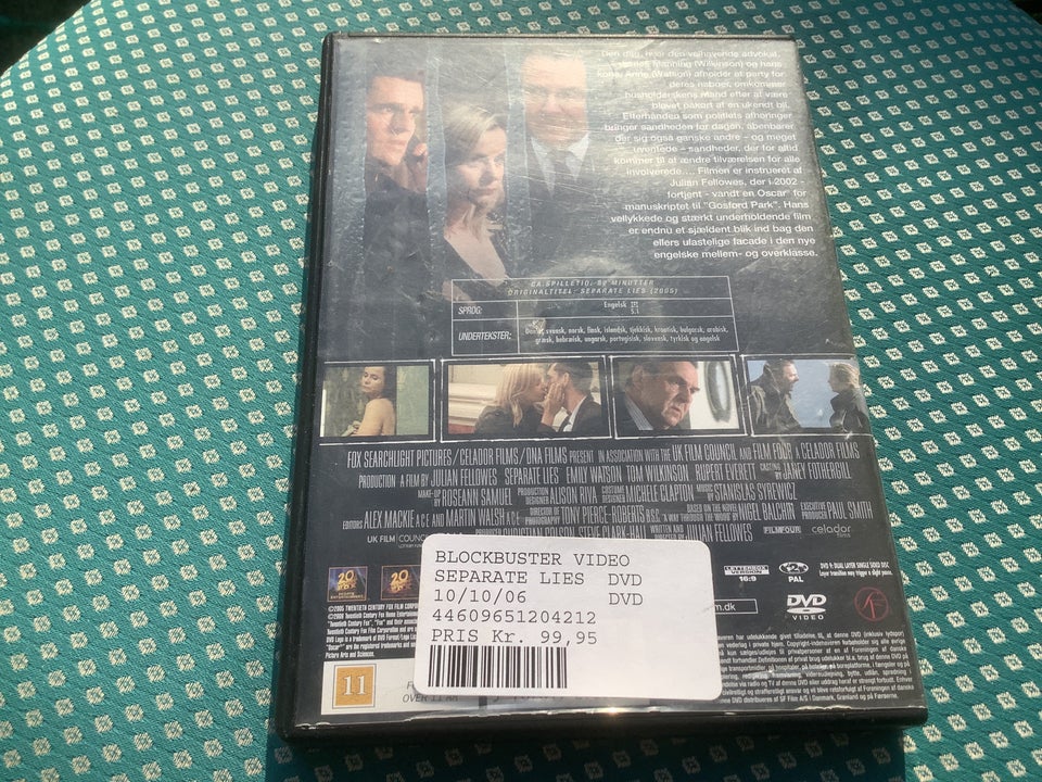 Separate lies, DVD, action