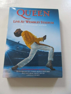 QUEEN live at Wembley 25th anniversary edition , DVD, dokumentar, Indeholder to CD skiver, og to DVD