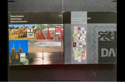 Danmark, Årbøger, 2 stk. fra 1998 og 1999, indeholder postfriske mærker. Samlet pris kr. 100,-.
