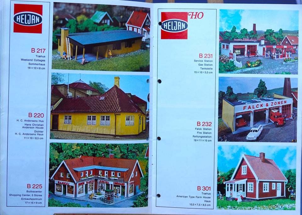 Modelbane, Heljan Katalog 75/76, Bygninger Huse