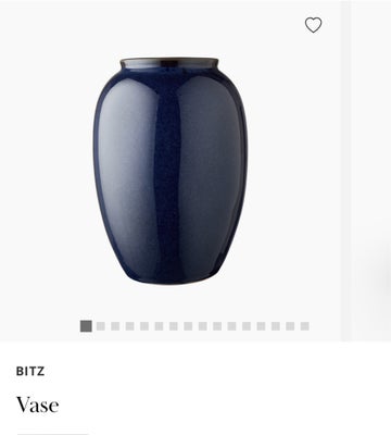 Vase, Vase, Bitz, Helt ny mørkeblå vase, 25 cm høj