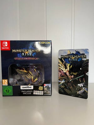Collector edition Monster hunter Rise/ steelbook, Nintendo Switch, action, Perfekt stand. Alt er som