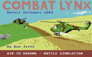 Combat Lynx, Commodore 64 & C128, 


Durell Software, 1984:


"Combat Lynx"


Action/heli-sim. til C