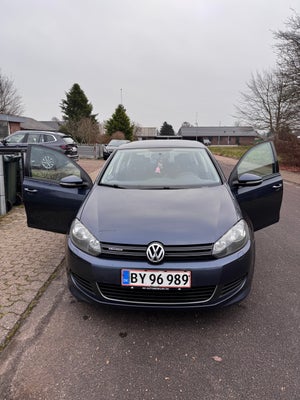 VW Golf VI, 1,6 TDi 105 BlueMotion, Diesel, 2011, km 276500, blå, nysynet, klimaanlæg, aircondition,