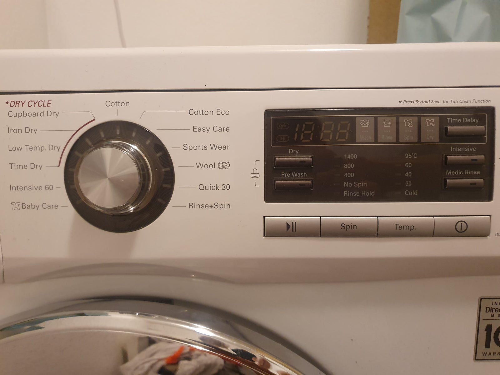 LG vaskemaskine, Direct drive 8, vaske/tørremaskine
