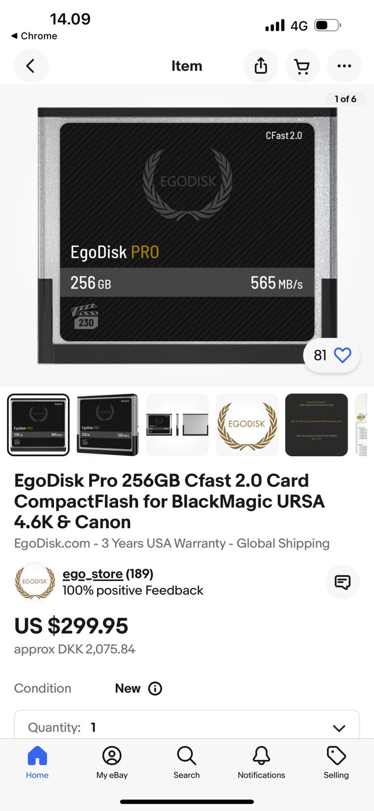 C-fast hukommelse kort, digitalt, EgoDisk Pro USA
