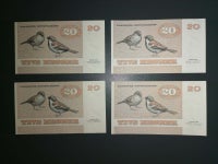 Danmark, sedler, 4 x 20 kr.
