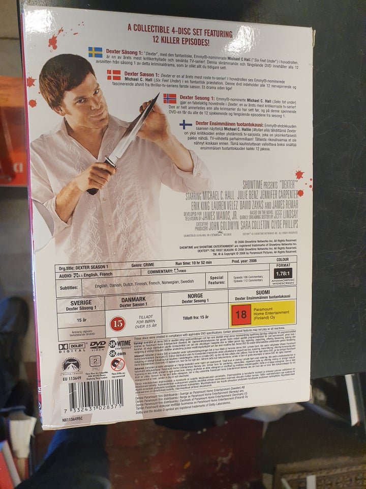 Dexter sæson 1, DVD, TV-serier