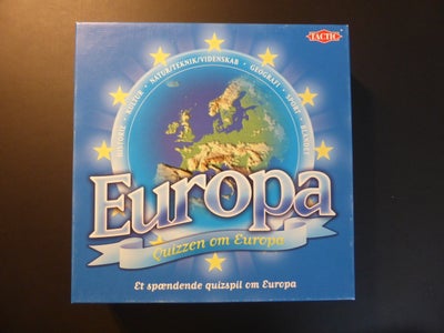 Quizzen om Europa, Familiespil, quizspil, 400 kort med 2400 spørgsmål fordelt på kategorierne: Histo