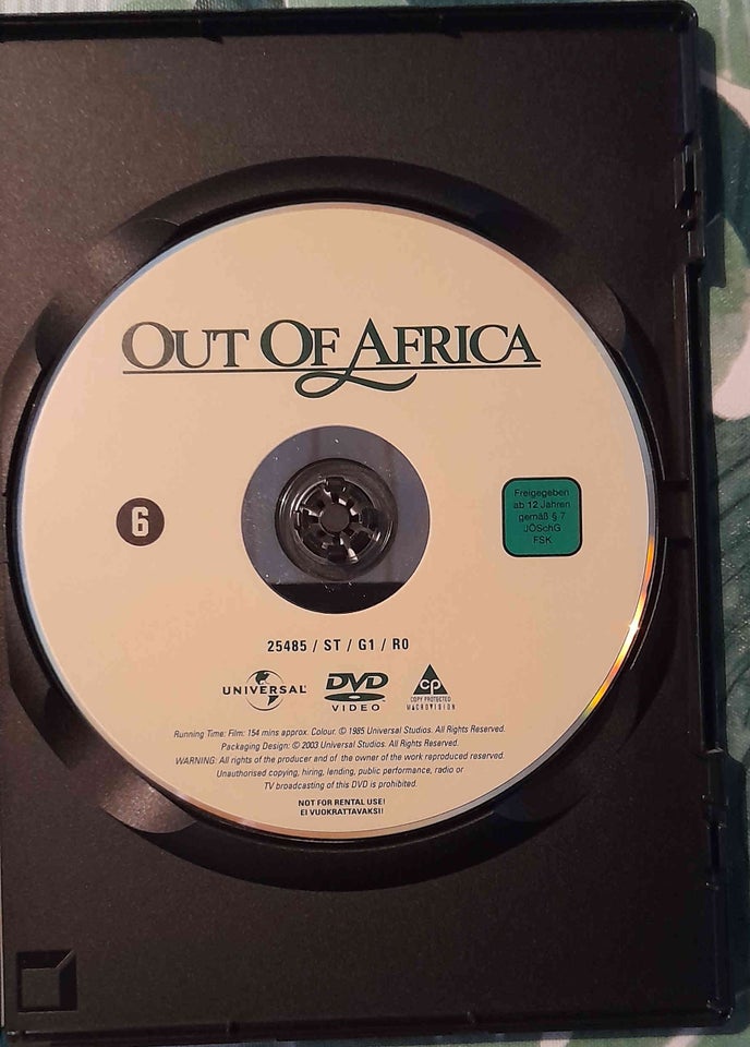 Mit Afrika, instruktør Sydney Pollack, DVD