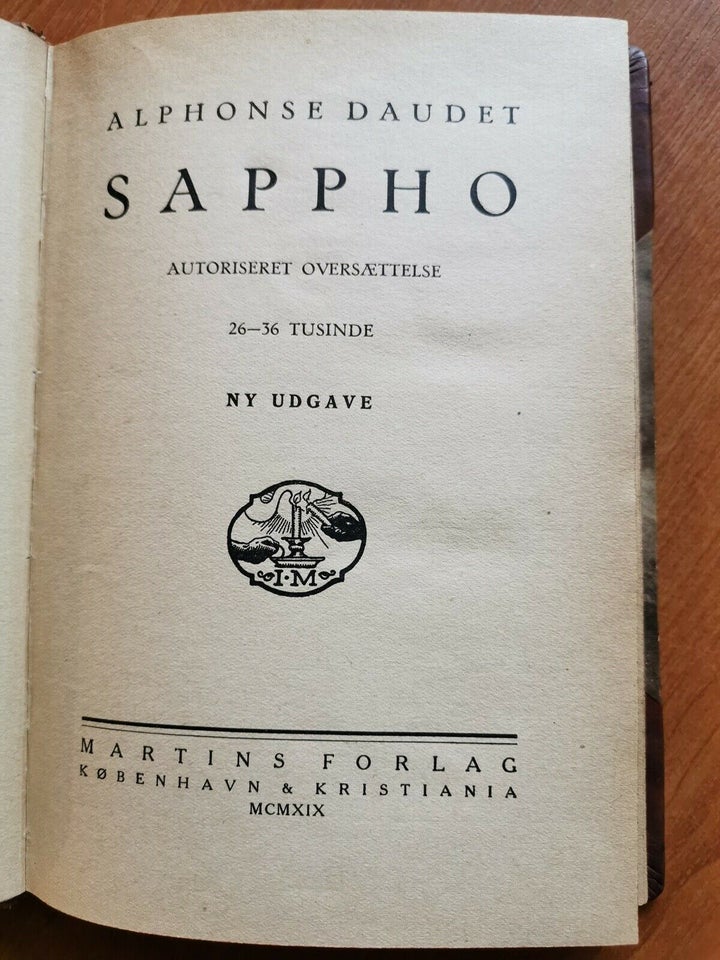 Sappho, Alphonse Daudet, genre: drama