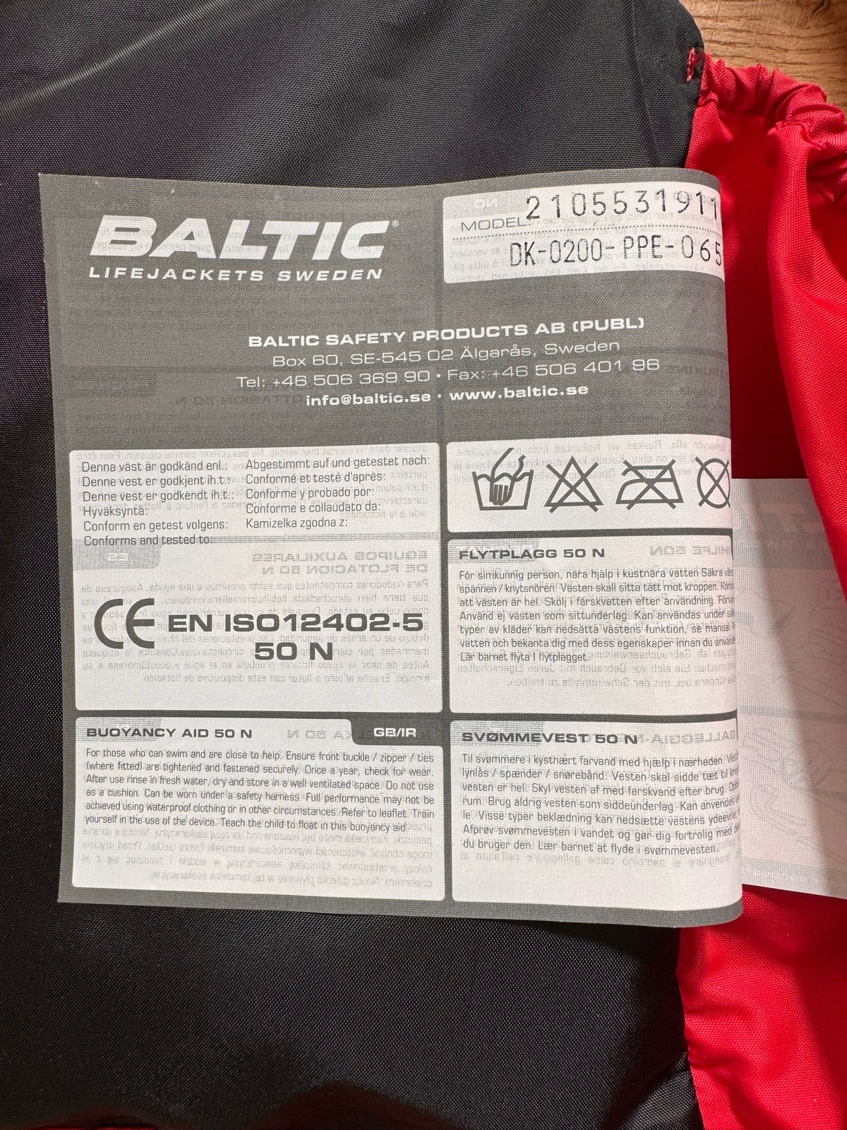 redningsvest 70-90 kg , Baltic , str. 70-90 kg