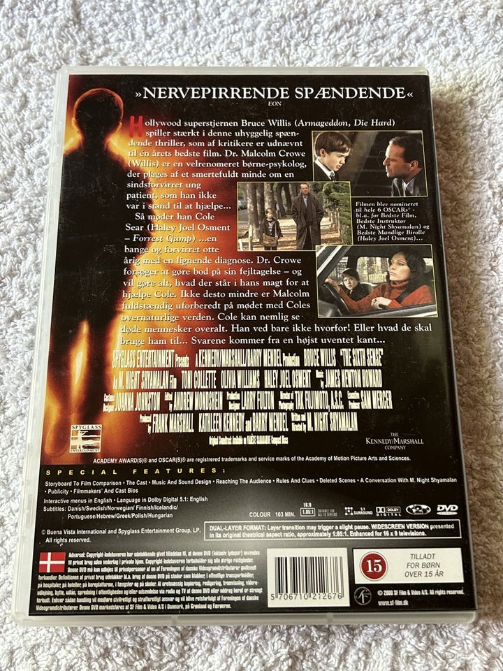 Den sjette sans , instruktør M. Night Shyamalan, DVD