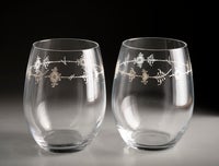 Glas, To musselmalede vandglas, RC - Royal Herritage