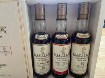 Flasker, Whisky, Ældre rejse pakke med 3 flasker Macallan. Yderst sjælden