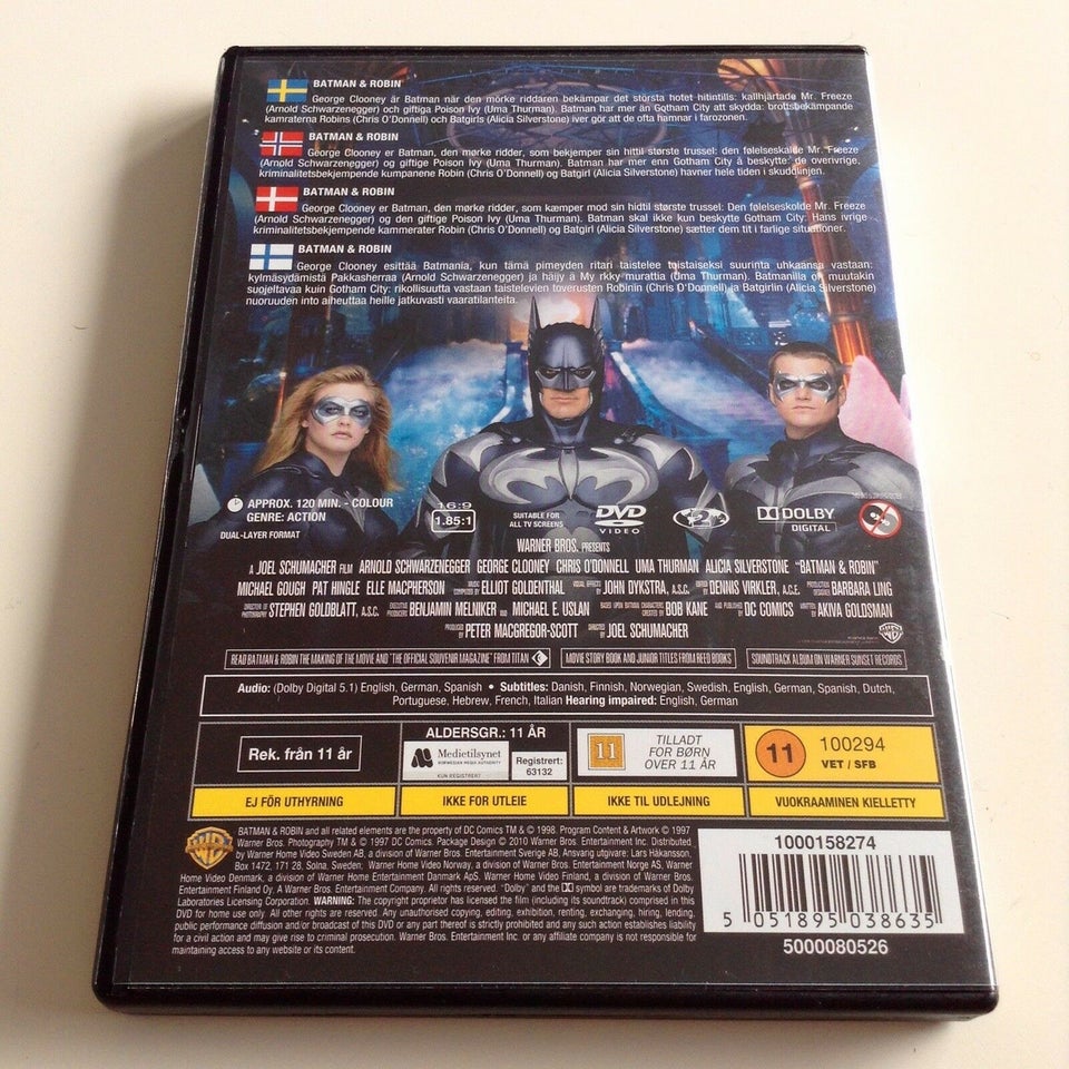 Batman & Robin, DVD, action