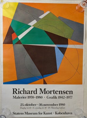 Plakat, Richard Mortensen, motiv: Abstrakt, b: 61 h: 84, Plakat fra udstilling i 1980, Statens Museu