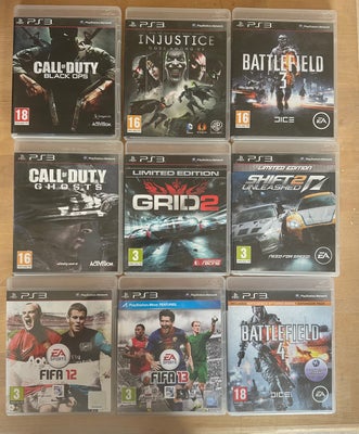 forskellige, PS3, anden genre, 9 stk spil til PS3 - samlet eller delt
Call of Duty Black Ups
Injusti