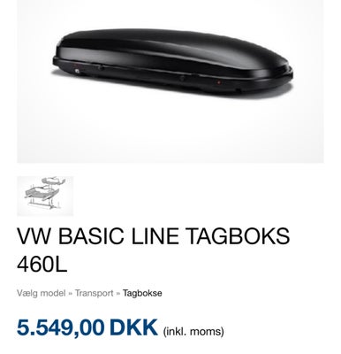 Tagboks, VW, VW BASIC LINE TAGBOKS 460L,

Volkswagen tagboks i aerodynamisk design.
460L i mat sort.