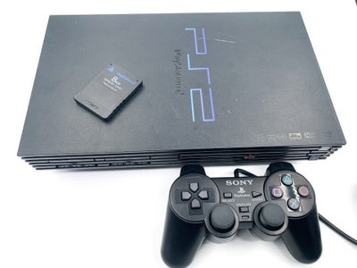 Playstation 2, PS2 Fat Med 1 Controller og 1 memory card, Fin PlayStation 2 Fat med tilhørende contr