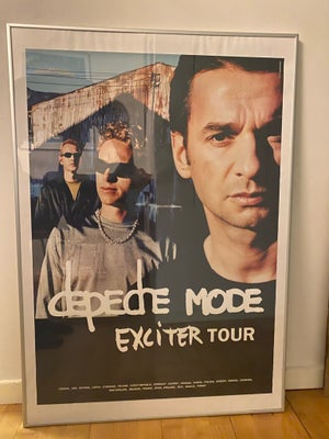 Plakat, motiv: Depeche mode, b: 63 h: 89, Koncertplakat med Depeche mode. Rammen følger med og måler