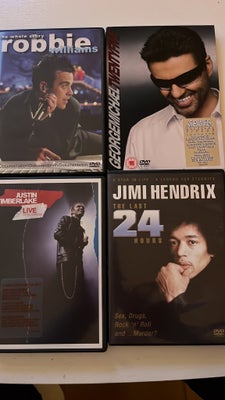 Williams Timberlake Hendrix , instruktør Diverse, DVD, musical/dans, Musik dvd 20kr stykket eller al