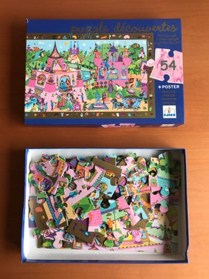 puzzle découvertes fra Djeco, puslespil, Puslespil med 54 brikker og plakat